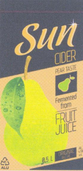 Prekės ženklas: Sun CIDER PEAR TASTE Fermented from FRUIT JUICE
